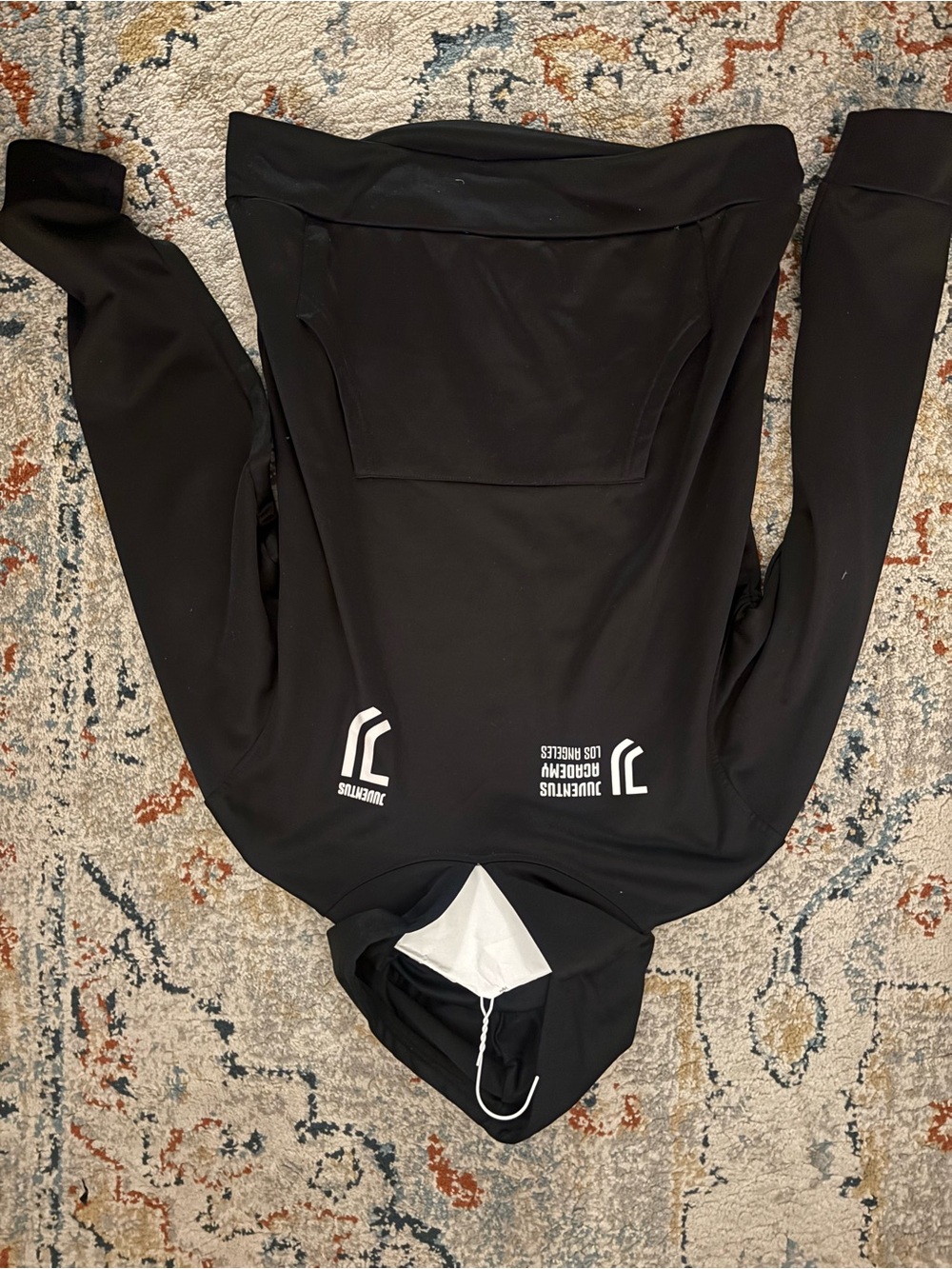 Black Pullover Hoodie with White Logos
